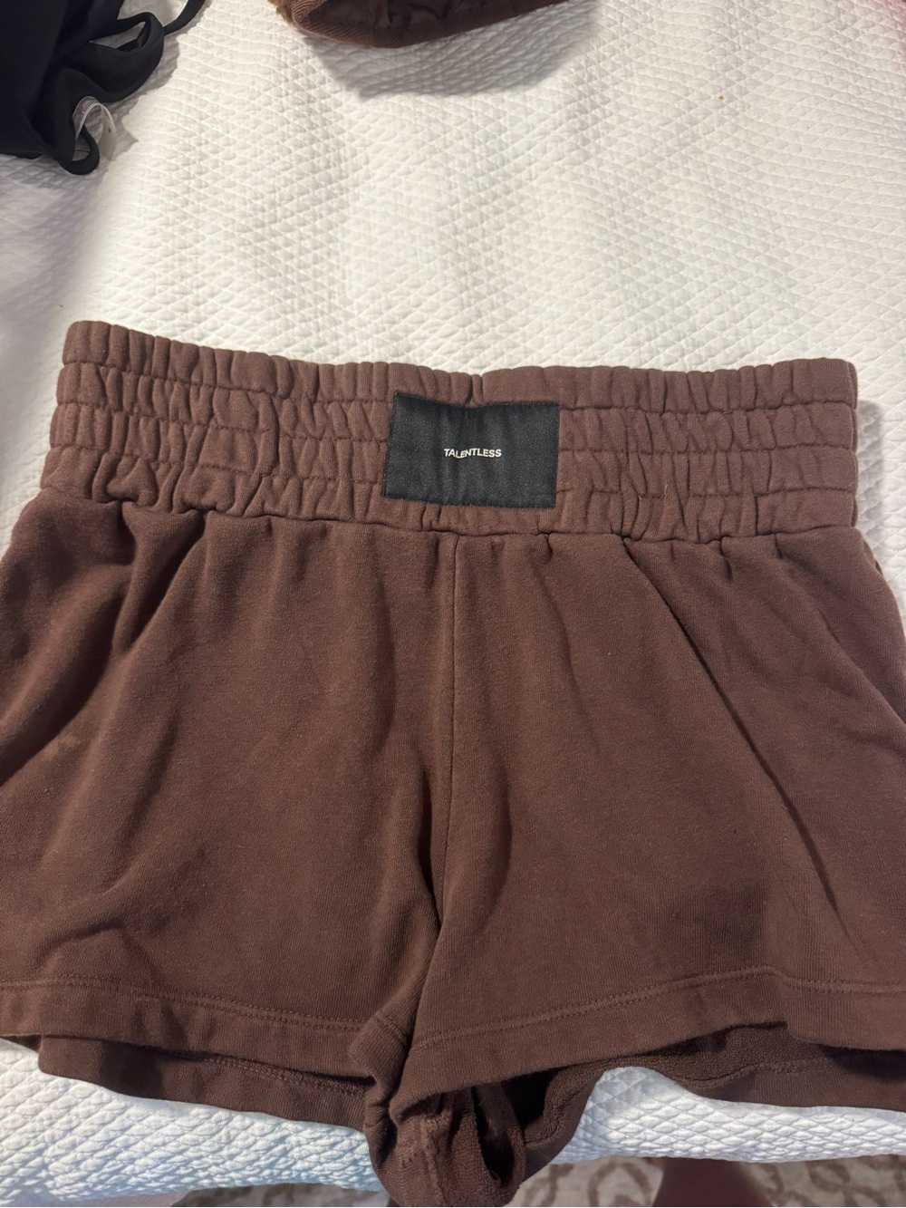 TALENTLESS Brown Elastic-Waist Athletic Shorts